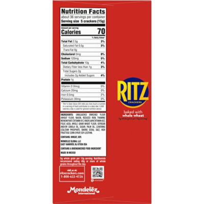 RITZ Whole Wheat Crackers Family Size - 19.3 Oz - Image 3