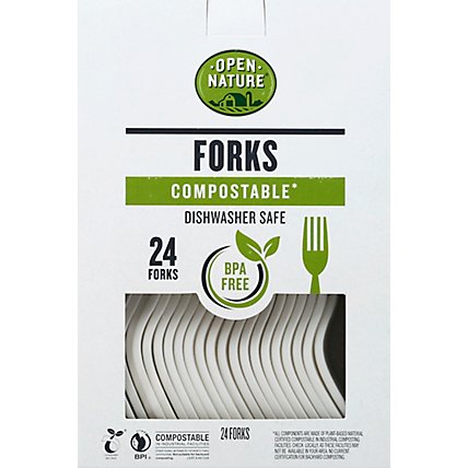 Open Nature Cutlery Forks Compostable - 24 Count - Image 2