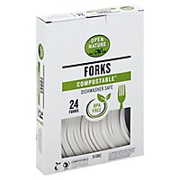 Open Nature Cutlery Forks Compostable - 24 Count - Image 1