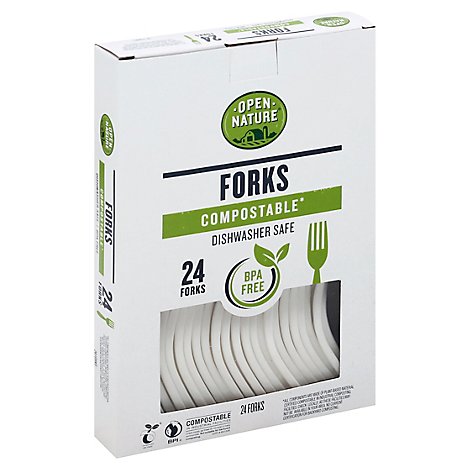 Open Nature Cutlery Forks Compostable - 24 Count