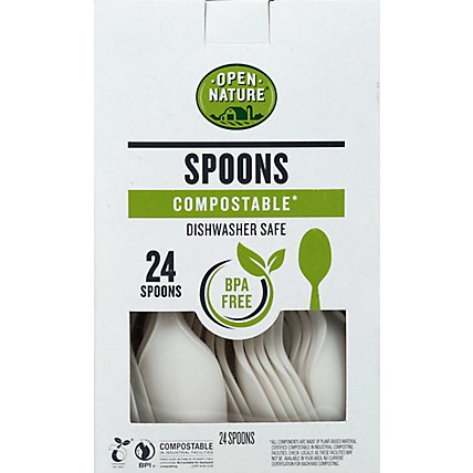 Open Nature Cutlery Spoons Compostable - 24 Count - Image 2