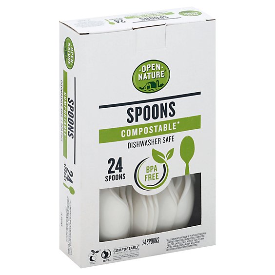 Open Nature Cutlery Spoons Compostable - 24 Count