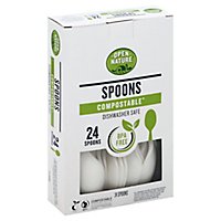 Open Nature Cutlery Spoons Compostable - 24 Count - Image 1