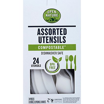 Open Nature Cutlery Assorted Compostable - 24 Count - Image 2
