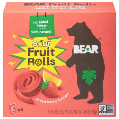 BEAR Fruit Rolls Strawberry Lemon Multipack - 5-0.7 Oz - Image 1