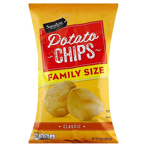 Signature Select Chips Potato Classic Family Size - 10 Oz