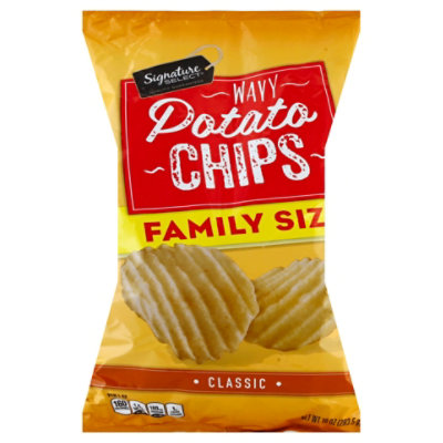Signature Select Chips Potato Wavy Classic Famly Sz - 10 Oz