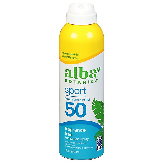 Alba Botanica Cool Sport Clear Spray Sunscreen Spf 50 - 6 Oz