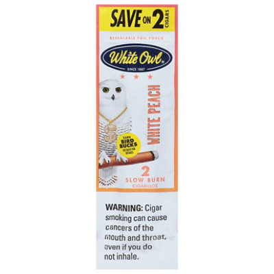 White Owl Cigarillos White Peach - 2 Count - Image 3