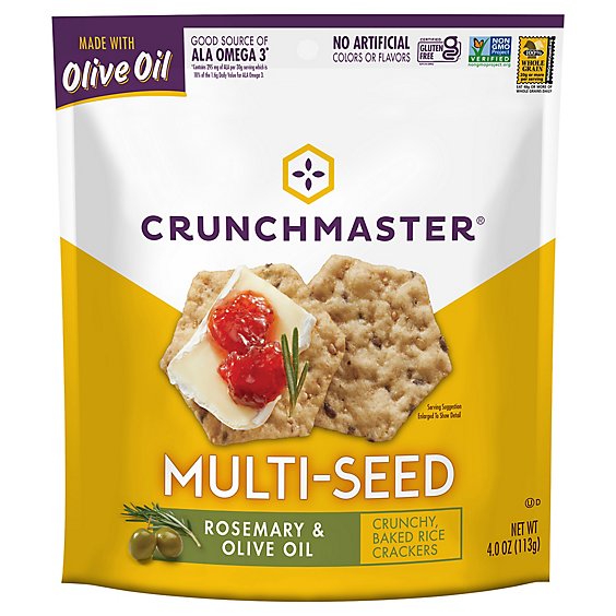 Crunchmaster Crackers Multi Seed Rosemary & Olive Oil - 4 Oz