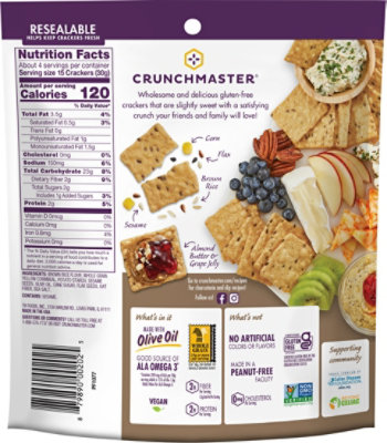 Crunchmaster Multi-Grain Baked Rice Crackers Sea Salt - 4 Oz - Image 6