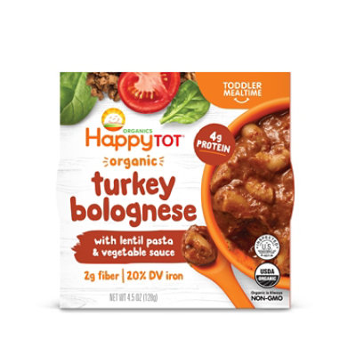 Happy Tot Organics Turkey Bolognese Lentil Pasta Bowl - 4.5 Oz - Image 1