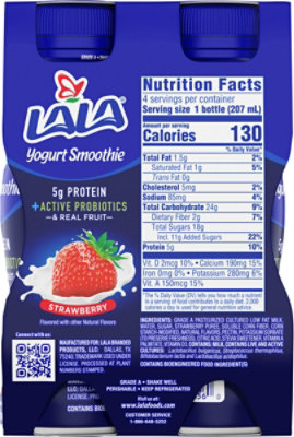 LALA Yogurt Smoothie With Probiotics Wild Strawberry - 4-7 Fl. Oz. - Image 6