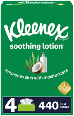 Kleenex Soothing Lotion Facial Tissues Flat Box - 4-110 Count