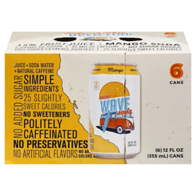 Wave Soda Soda Mango - 6-12 Fl. Oz. - Image 3