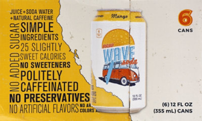 Wave Soda Soda Mango - 6-12 Fl. Oz. - Image 2