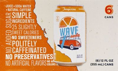Wave Soda Soda Tangerine - 6-12 Fl. Oz. - Image 2