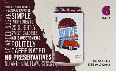 Wave Soda Soda Blackberry - 6 Count - Image 2