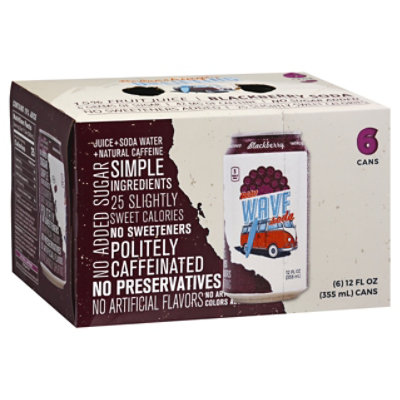 Wave Soda Soda Blackberry - 6 Count