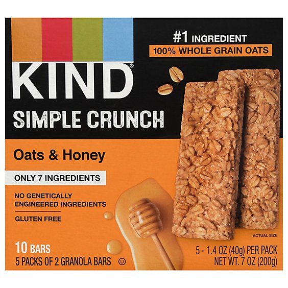 KIND Simple Crunch Granola Bars Oats & Honey - 7.05 Oz