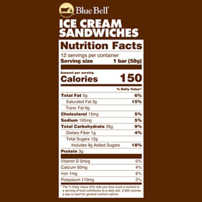 Blue Bell Ice Cream Sandwich - 12-3.25 Fl. Oz. - Image 7