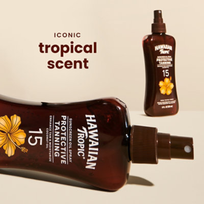 Hawaiian Tropic Protective Tanning Oil Spray Sunscreen SPF 15 - 8 Oz - Image 2