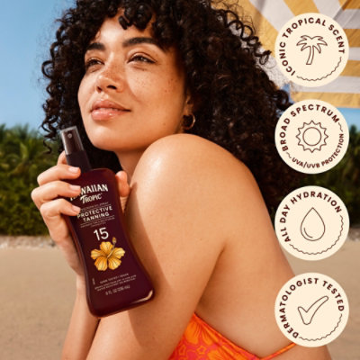 Hawaiian Tropic Protective Tanning Oil Spray Sunscreen SPF 15 - 8 Oz - Image 5