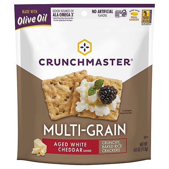 Crunchmaster Crackers Multi Seed Aged White Cheddar - 4 Oz