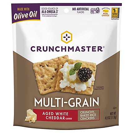 Crunchmaster Crackers Multi Seed Aged White Cheddar - 4 Oz - Image 1