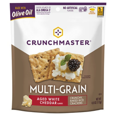 Crunchmaster Crackers Multi-Grain Aged White Cheddar - 4 Oz - Image 1