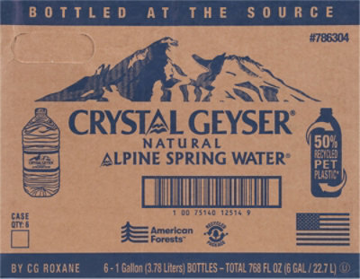 Crystal Geyser Natural Alpine Spring Water - 6 - 1 Gallon - Image 3