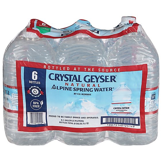 Crystal Geyser Natural Alpine Spring Water - 6 - 1 Gallon