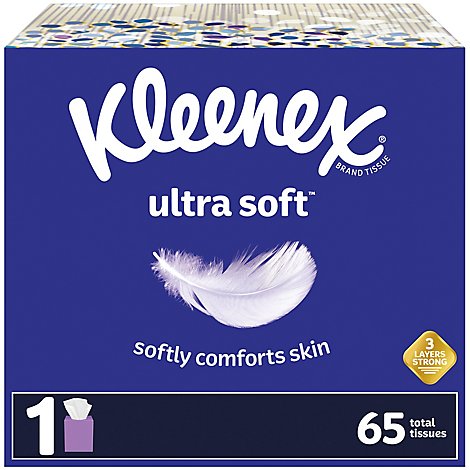 Kleenex Ultra Soft Facial Tissue Cube Box - 65 Count