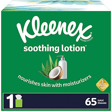 Kleenex Soothing Lotion Facial Tissues Cube Box - 65 Count - Image 2