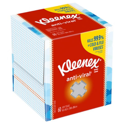 Kleenex Anti-Viral Facial Tissue Cube Box - 60 Count - albertsons