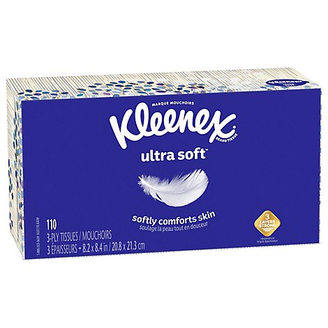 Kleenex Ultra Soft Facial Tissues Flat Box - 110 Count