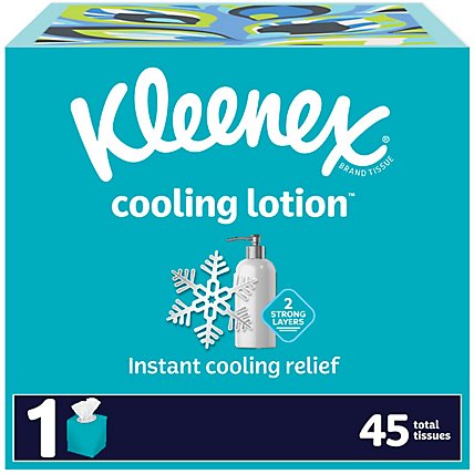Kleenex Cooling Lotion Facial Tissue Cube Box - 45 Count - Image 1