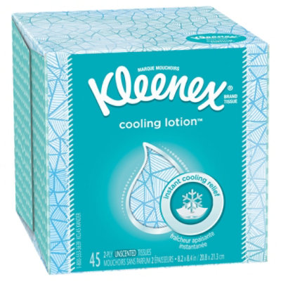 Kleenex Cooling Lotion 2-Ply Unscented Tissues 45 ea, Facial Tissue