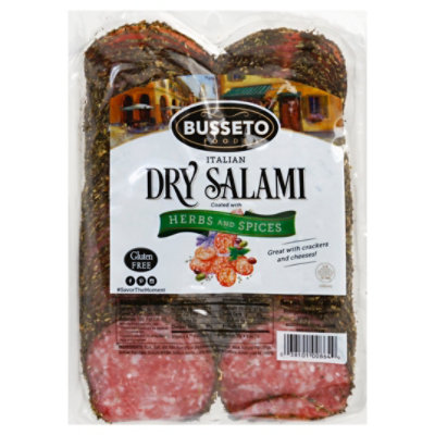 Busseto Sliced Herb Italian Dry Salami Pillow Pack - 16 Oz