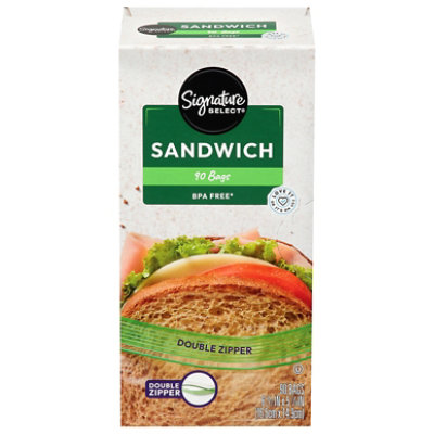 Signature SELECT Bags Sandwich Click & Lock Double Zipper - 90 Count