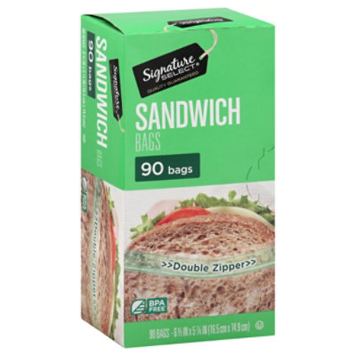 Signature SELECT Bags Sandwich Click & Lock Double Zipper - 90 Count - Image 1