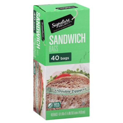 Signature SELECT Sandwich Bags Resealable Assorted Color - 40 Count -  Albertsons