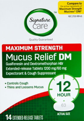 Signature Select/Care Mucus Relief DM 1200mg Maximum Strength Extended Release Tablet - 14 Count - Image 2