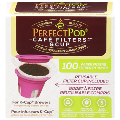 Eco Filters Perfect Pod Reusable Kcup Brewer 100 Paper Filters - Each