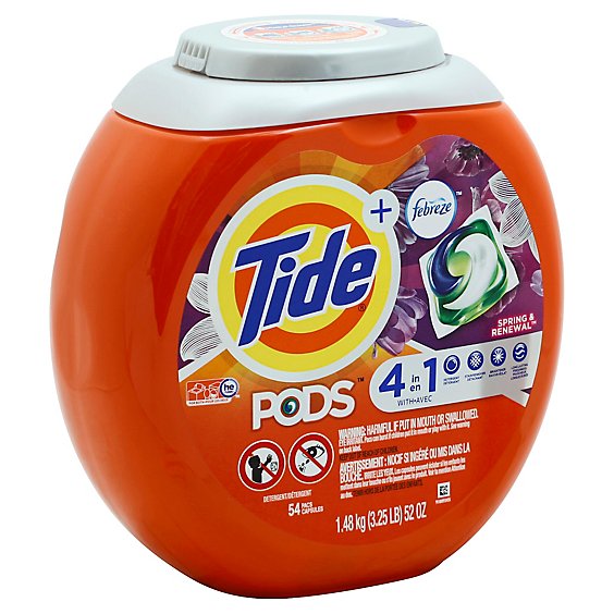 Tide Plus PODS Laundry Detergent 4in1 With Febreze Sprng & Renewal - 54 Count