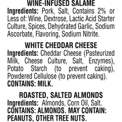 Hillshire Snacking Bistro Bites Wine Infused Salami White Cheddar Cheese Salted Almonds - 2.8 Oz - Image 5