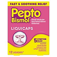 Pepto-Bismol Relief from Nausea Heartburn Indigestion Upset Stomach Diarrhea LiquiCap - 12 Count - Image 2