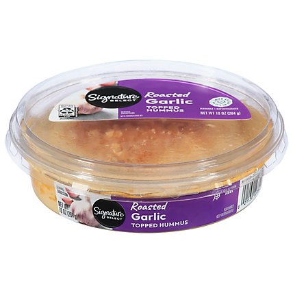 Signature Cafe Hummus Topped Roasted Garlic - 10 Oz - Image 1