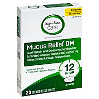 Signature Care Mucus Relief DM 600mg Extended Release Tablet - 20 Count - Image 1