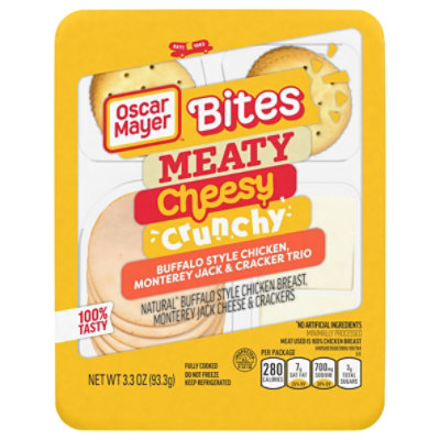 Oscar Mayer Bites Buffalo Style Chicken, Monterey Jack & Cracker Trio Meat & Cheese Snack Plate - 3.3 Oz
